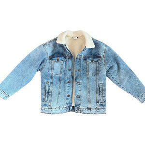 Zara Sherpa Lined Denim Jacket